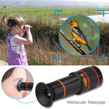 Protable HD 12x Optical Zoom Camera Telescope Lens Monocular Travel Hiking Tour