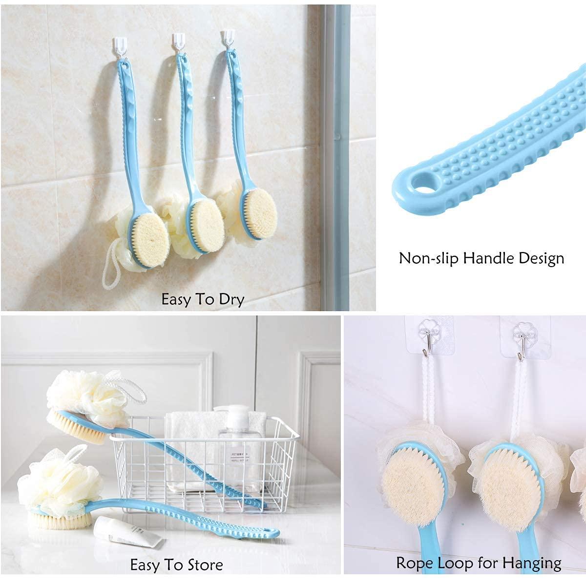 2 IN 1 loofah with handle