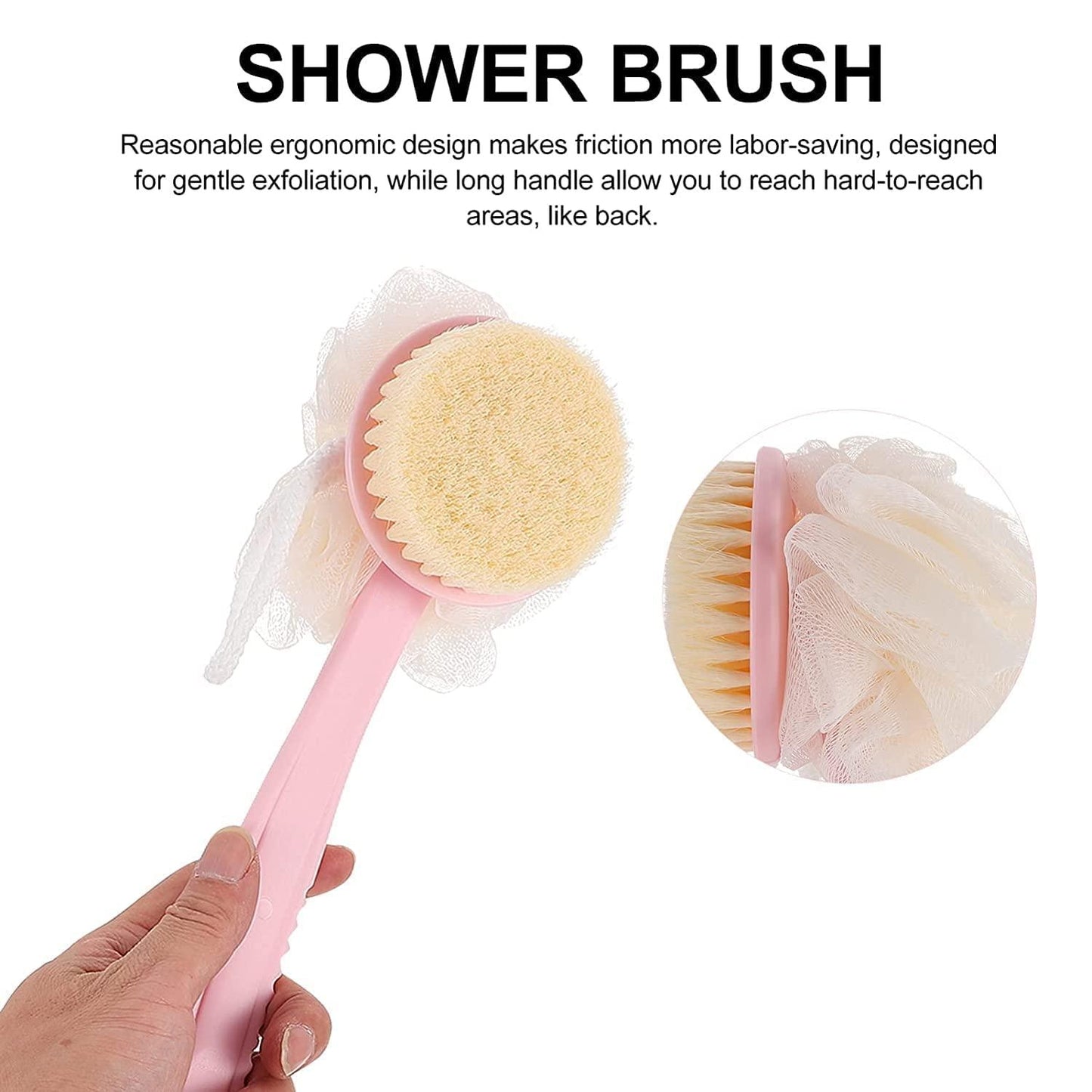 2 IN 1 loofah with handle