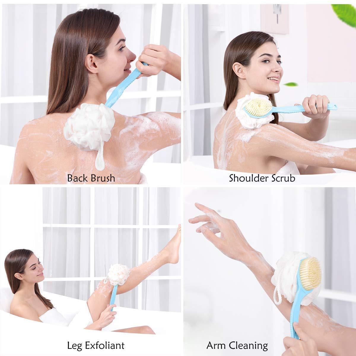 2 IN 1 loofah with handle