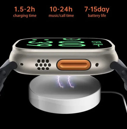 Ultra 9 Logo Smartwatch Always On Display, Bluetooth Calling Smart Watch, Wireless Charging, Raise To Wake, In-Built Games, Brightness Adjustment, BP, SpO2, HR Monitoring