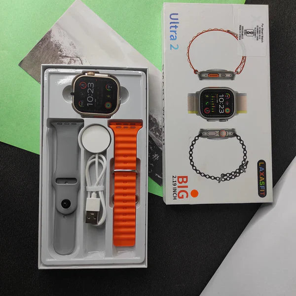 Ultra Double Strap Logo Smartwatch Always On Display, Bluetooth Calling Smart Watch, Wireless Charging, Raise To Wake, In-Built Games, Brightness Adjustment, BP, SpO2, HR Monitoring